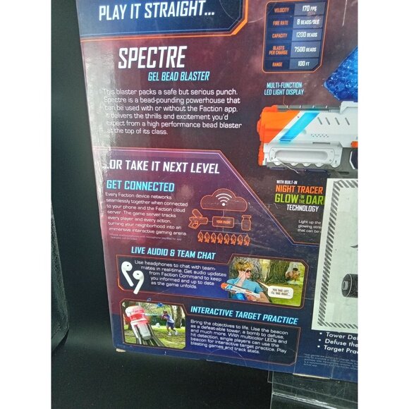 Faction Spectre Gel Bead Blaster Night Tracer Glow-In-Dark Tech Interactive - Picture 5 of 7